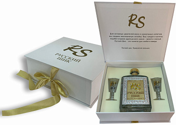 ПОДАРОЧНЫЙ НАБОР РУСКИЙ ШИК 1,0 л С РЮМКАМИ 