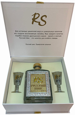 ПОДАРОЧНЫЙ НАБОР РУСКИЙ ШИК 1,0 л С РЮМКАМИ 